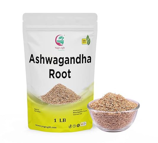 Ashwagandha Root 1lb | Dried Ashwagandha Herb | 100% Naturally Dried | Withania Somnifera | Best Particle Size for Making Tea | by Yogi's Gift®