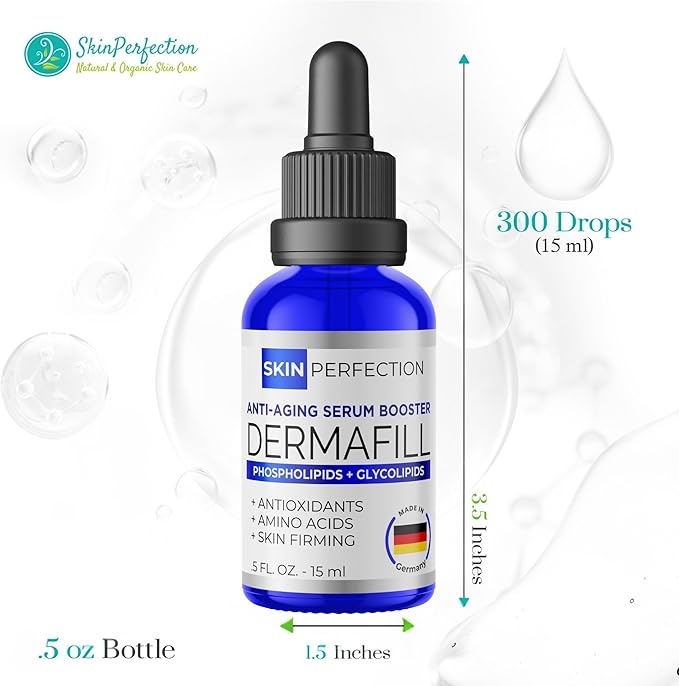 Skin Perfection Adipofill Wrinkle Filler - Anti Aging Serum with Patented L-ornithine Amino Acid for Plump Up Under-eye Hollowness & Nasolabial Lines - Diy Face Serum for Women Mix with Any Skincare