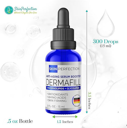 Skin Perfection Adipofill Wrinkle Filler - Anti Aging Serum with Patented L-ornithine Amino Acid for Plump Up Under-eye Hollowness & Nasolabial Lines - Diy Face Serum for Women Mix with Any Skincare