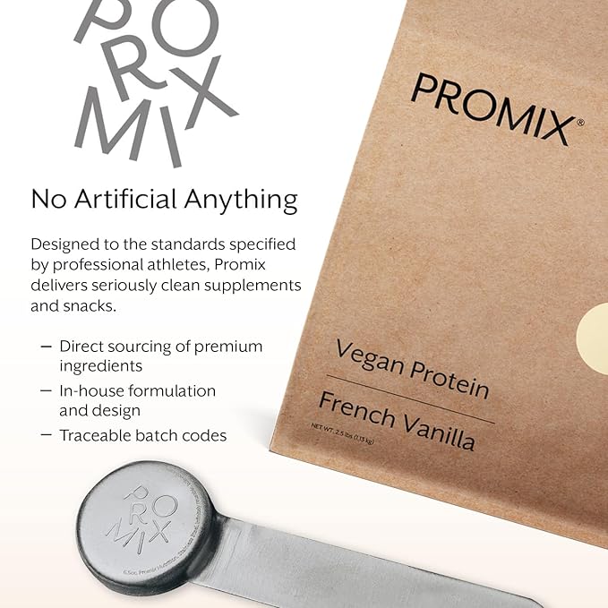 ProMix Nutrition Vegan Protein Powder, 25g Plant Based Canadian Yellow Pea Protein, Vitamin B12, BCAAs - Vanilla - 5lb Bulk
