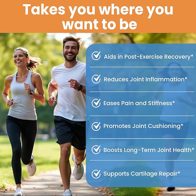 Glucosamine Chondroitin MSM with Turmeric & Boswellia 90 Capsules | 8-in-1 Joint Support Supplement for Flexibility & Mobility | Joint Supplement for Men & Women – Support Back, Knee, Hips & Joints