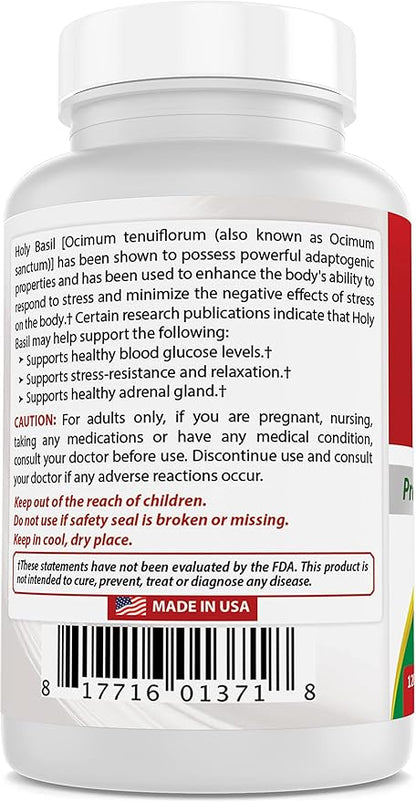 Best Naturals Holy Basil Extract 500 mg 120 VCaps (120 Count (Pack of 2))