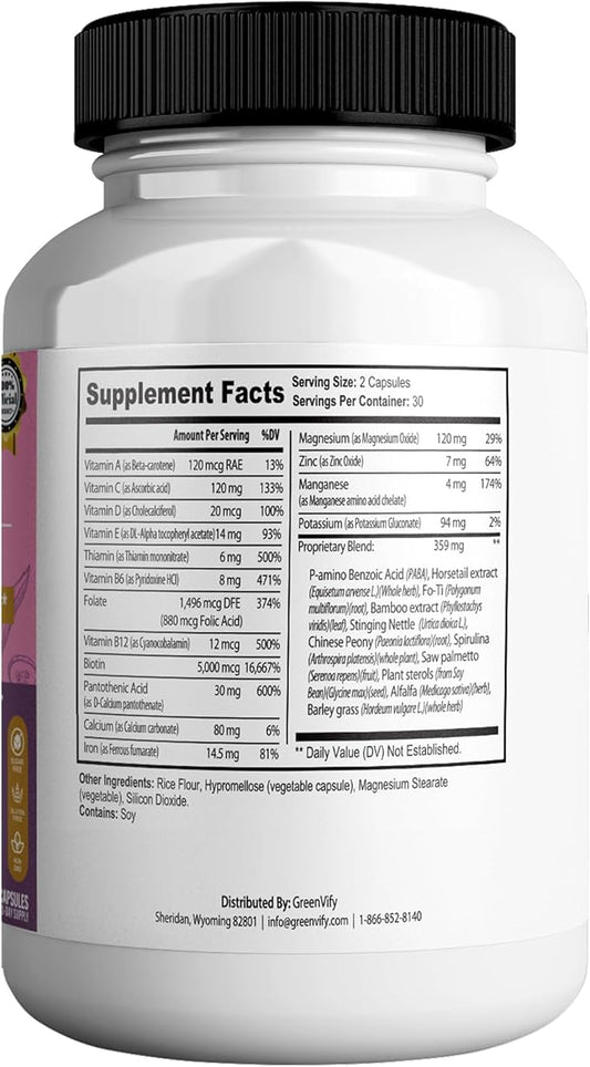 Renew Ritual Max, Hair Skin Nails Supplement, 60 Capsules, Vitamins A B C D E with Biotin (5)