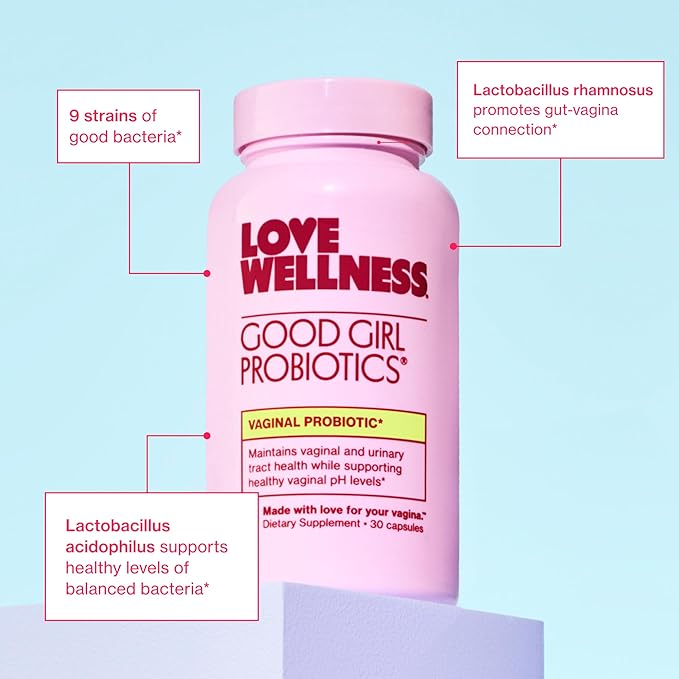 Love Wellness Good Girl Probiotics | Women's Vaginal Health Supplement | Vaginal Probiotics for Women pH Balance & Urinary Tract Health | Support Vaginal Odor & Flora | 30 Day Supply