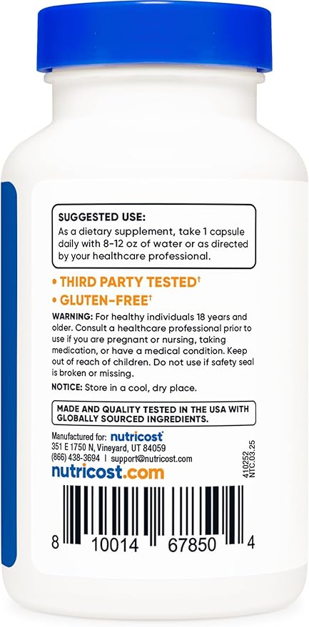 Nutricost Vitamin B12 (Methylcobalamin) 5000mcg, 120 Capsules - Vegetarian Caps, Non-GMO, Gluten Free B12 Supplement