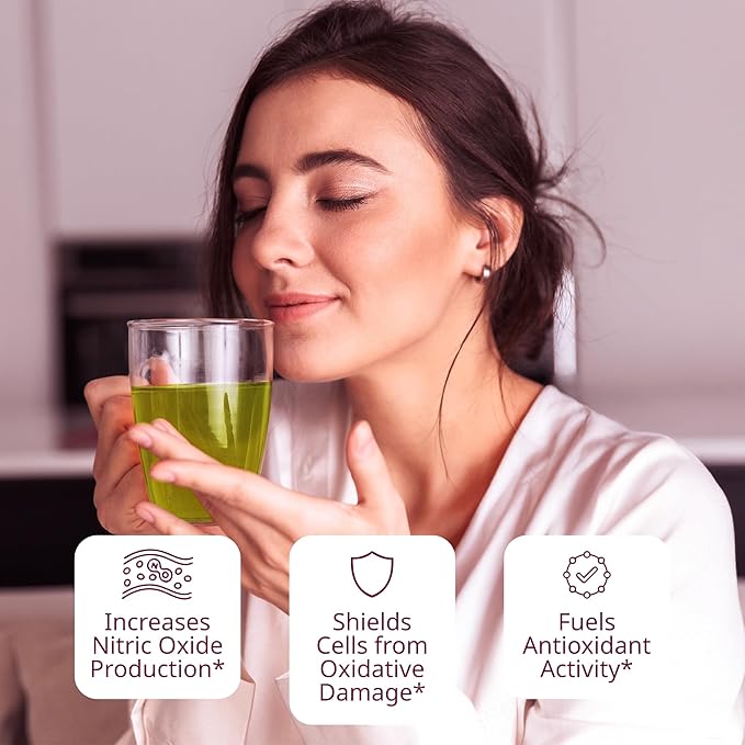 VINIA Signature Green Tea Bags, Made with Organic Green Tea, Infused with Piceid Resveratrol for Heart Health, Nitric Oxide, Physical Energy, Alertness, Blood Flow, Keto, Kosher, Non-GMO. 30 Ct