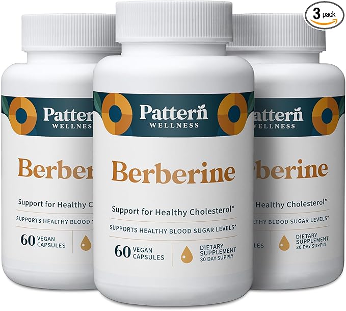 Pattern Wellness Berberine Supplement with Organic Ceylon Cinnamon – Antioxidant & Metabolic Support – Whole Body Wellness – Non-GMO – 180 Vegan Capsules