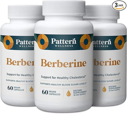 Pattern Wellness Berberine Supplement with Organic Ceylon Cinnamon – Antioxidant & Metabolic Support – Whole Body Wellness – Non-GMO – 180 Vegan Capsules