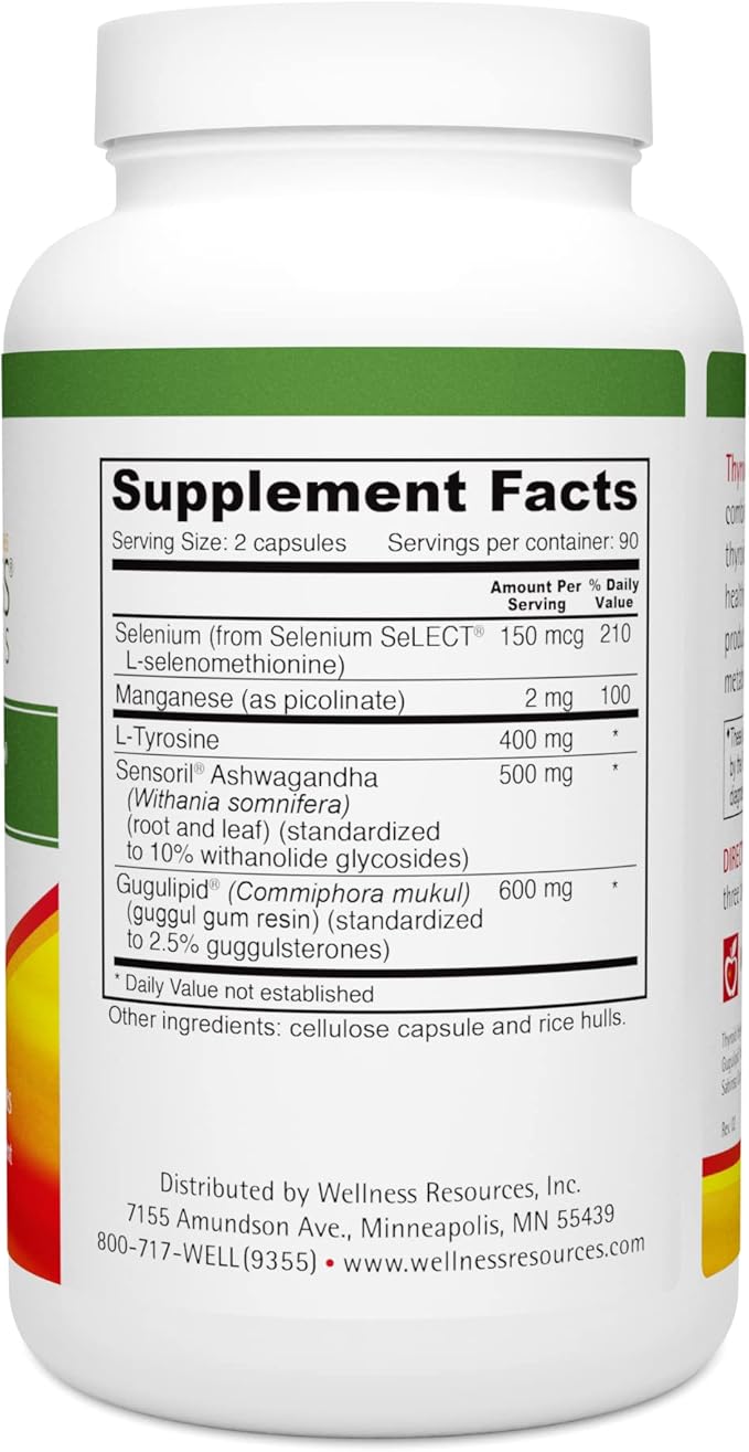 Wellness Resources Thyroid Helper - Natural Supplement for Metabolism, Energy, Thyroid Support (180 Capsules) …