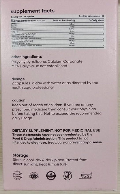 Mars BurnIt Capsules | Enriched with Psyllium Husk, Moringa & Dandelion Root | Supports Digestion, Detox & Weight Management | Pack of 1