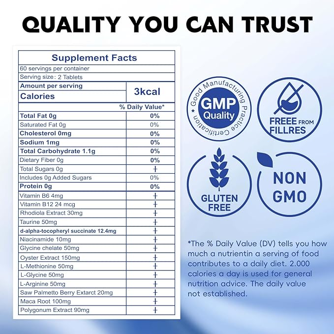 Premium Oyster Supplement - Contains Oyster Powder 100% Natural Oyster Extract, Rich in zinc and Minerals, 500mg, boosts Immunity and Energy, Oyster Supplement for Men and Women, 60 Tablets (OH-ML)