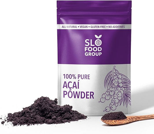 Slofoodgroup Freeze Dried Açaí Powder - Pure Acai Powder from Brazil (.5 Lb/8 oz Açaí), Acai Fruit Powder