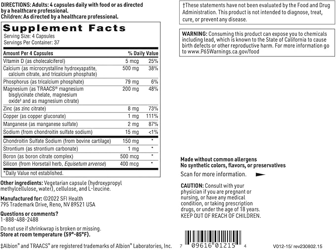 Klaire Labs Cal-Assimilate Plus - Triple Calcium Bone Support Complex with Vitamin D3, Key Minerals & Chondroitin Sulfate, Hypoallergenic & BSE-Free (150 Capsules)