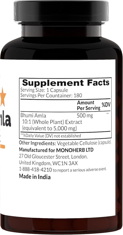 Bhumi Amla Extract 500 mg - 180 Capsules