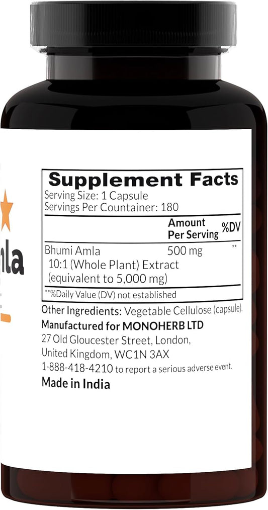 Bhumi Amla Extract 500 mg - 180 Capsules