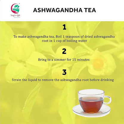 Ashwagandha Root 1lb | Dried Ashwagandha Herb | 100% Naturally Dried | Withania Somnifera | Best Particle Size for Making Tea | by Yogi's Gift®