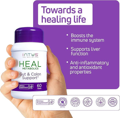 Intus Heal Colon Cleanse and Gut Health Supplement for Women – Ayurvedic Detox Cleanse for Digestive Health – Gut Detox Cleanse & Body Detox for Women – 60 Tablets