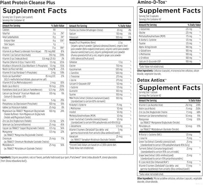 Designs for Health Plant Protein Cleanse Plus 21 Day Detox Program - Promotes Healthy Liver Function + Metabolic Cleanse with Antioxidants + Herbs, Vegetarian (42 Protein Powder Drink + Vitamin Packs)