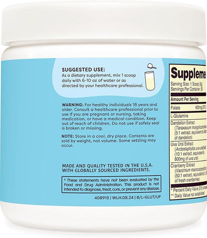 Wellah L-Glutamine Powder Unflavored (50 Servings) - 5g L-Glutamine Per Serving, Sweetened with Stevia