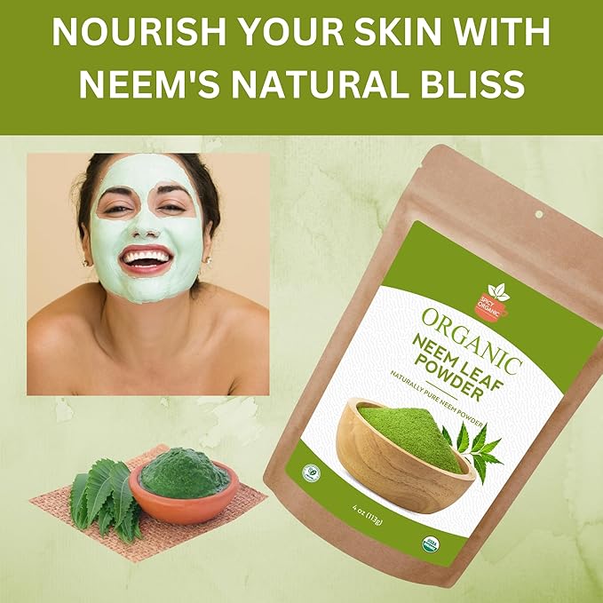 Neem Powder – 16 oz. - Certified USDA Organic -Non-GMO - Fresh Dried Neem Leaves Powder for Healthy Hair and Skin - Azadirachta Indica Ayurvedic Herb for Overall Wellbeing