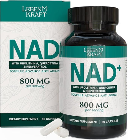 NAD Supplement Pure Organic | NMN Supplement Alternative | Boost Energy & Cellular Health | Urolithin A, Resveratrol, Quercetin for Antioxidant Power | for Women and Men
