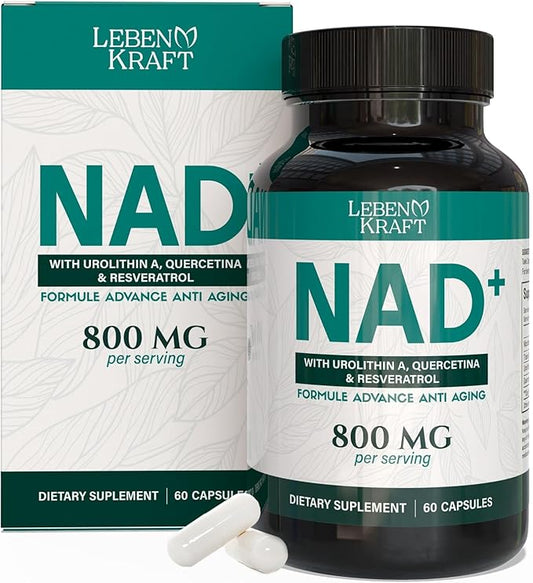 NAD Supplement Pure Organic | NMN Supplement Alternative | Boost Energy & Cellular Health | Urolithin A, Resveratrol, Quercetin for Antioxidant Power | for Women and Men