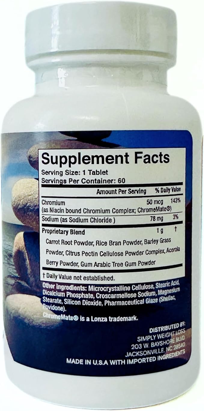 Simply Fat Stabilizer | Blocks Fats | Enhances Metabolism | Promotes Weight Loss | 60 Count, Herbal Proprietary Blend - Chromium, ChromeMate, Rice Bran Powder, Barley Grass, Citrus Pectin