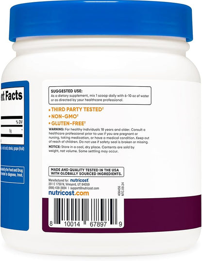 Nutricost L-Glutamine Powder Sweetened with Stevia (500 Grams, BlackBerry Lemonade) - Supplement for Gut Support, 5 Grams of L-Glutamine Per Serving, Gluten Free and Non-GMO