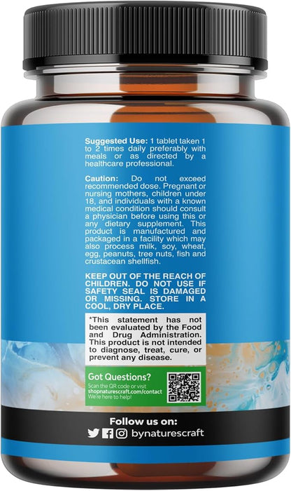 Natures Craft Plant Sterols Complex with Beta Sitosterol - 500mg Beta-Sitosterol Sterols and Stanols Supplement for Prostate Support - Prostate Health Supplement for Men - 60 Tablets