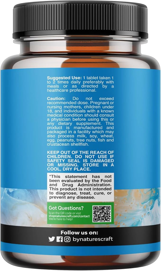 Natures Craft Plant Sterols Complex with Beta Sitosterol - 500mg Beta-Sitosterol Sterols and Stanols Supplement for Prostate Support - Prostate Health Supplement for Men - 60 Tablets