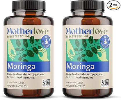 Motherlove Moringa (240 Capsule Value Size) Lactation Supplement to Support Breast Milk Supply—Non-GMO, Organic Herbs, Vegan, Kosher