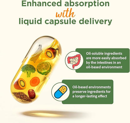 Advanced Cholesterol Supplements | Liquid-Filled Capsules for Maximum Absorption | Plant Sterols, Policosanol, Bergamot Extract | Triple-Action Formula,180 Capsules