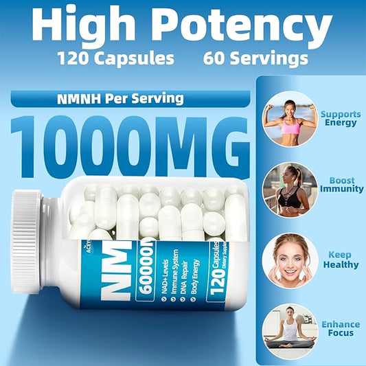 ACEYO NMNH(Dihydronicotinamide Mononucleotide),500mg Per Serving,NAD Supplement to Boost NAD+ Levels for Energy, Immunity, Focus,120 Capsules