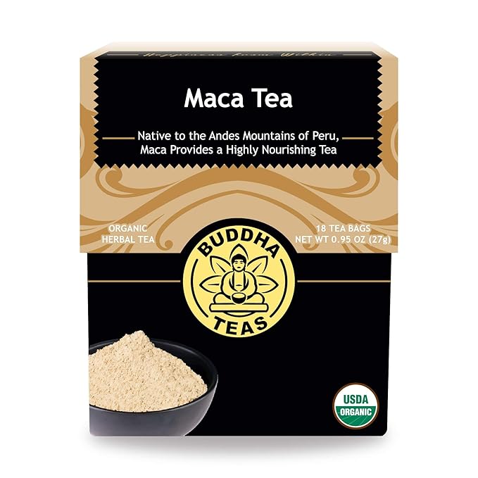 Buddha Teas Organic Maca Tea - OU Kosher, USDA Organic, CCOF Organic, 18 Bleach-Free Tea Bag
