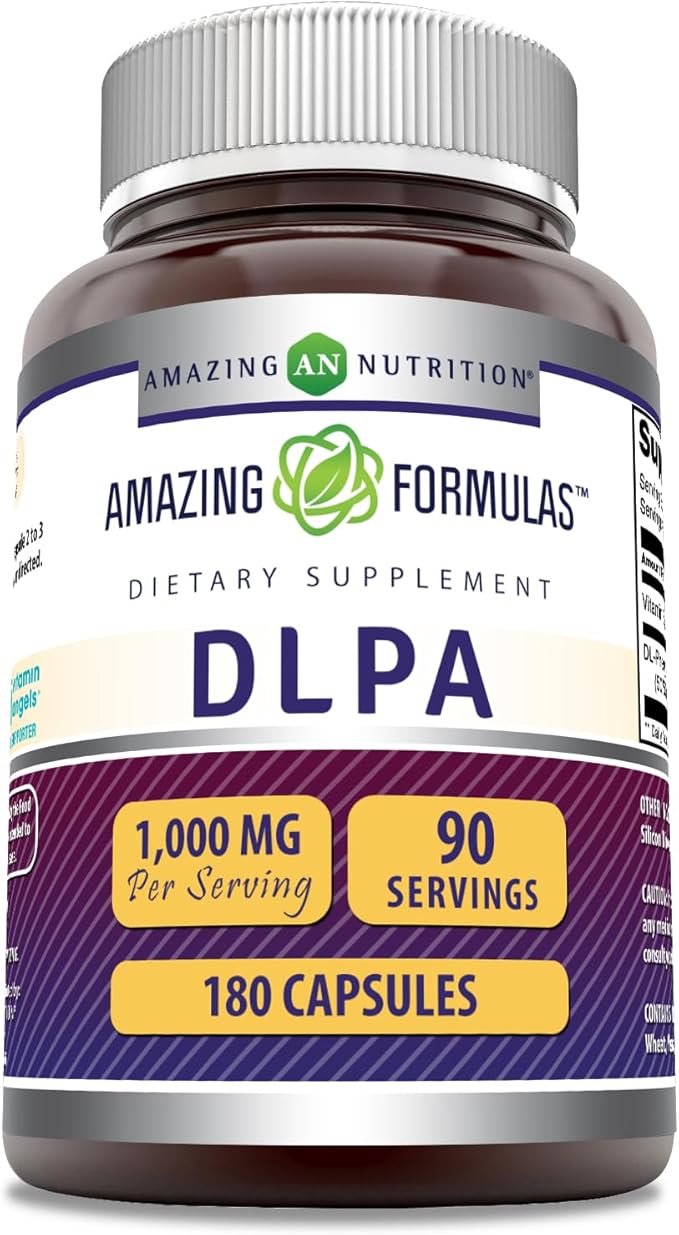 Amazing Formulas DLPA Supplement | DL-Phenylalanine |1000 Mg | Capsules | Non-GMO | Gluten-Free | Made in USA (180 Count)