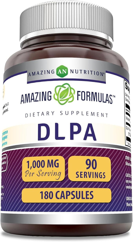 Amazing Formulas DLPA Supplement | DL-Phenylalanine |1000 Mg | Capsules | Non-GMO | Gluten-Free | Made in USA (180 Count)