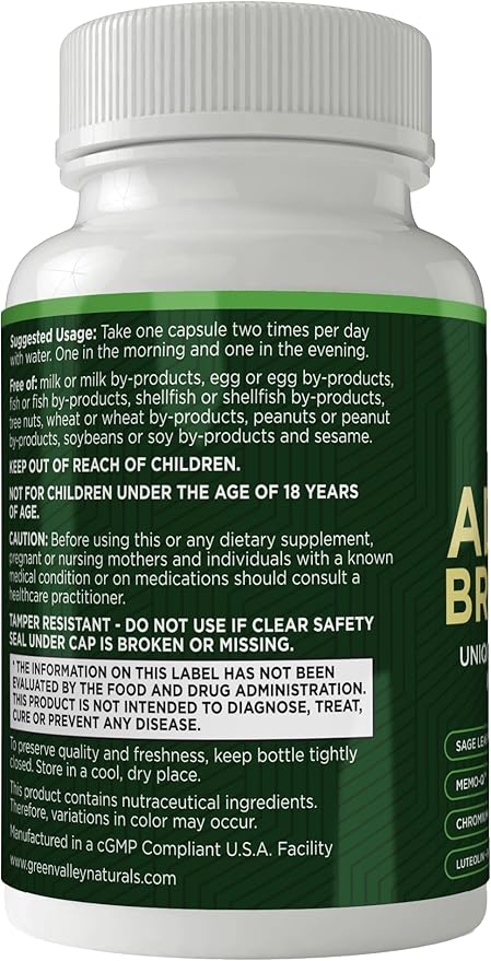 Advanced Brain Power - Supports Healthy, Normal Brain Function, Focus and Concentration, clinically formulated to Support Healthy Brain Clarity. (1 Bottle, 60, Count)