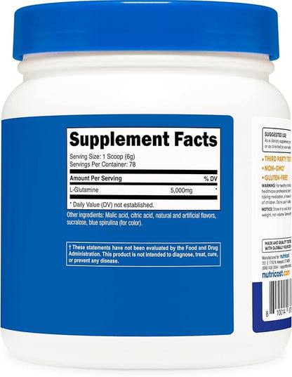 Nutricost L-Glutamine Powder (500 Grams) (Blue Raspberry)