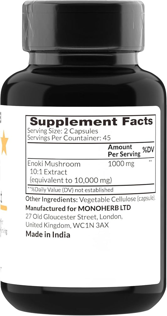 Enoki Mushroom Extract 1000 mg - 90 Vegetarian Capsules