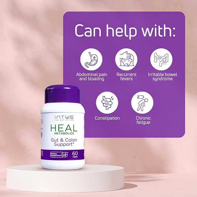 Intus Heal Colon Cleanse and Gut Health Supplement for Women – Ayurvedic Detox Cleanse for Digestive Health – Gut Detox Cleanse & Body Detox for Women – 60 Tablets