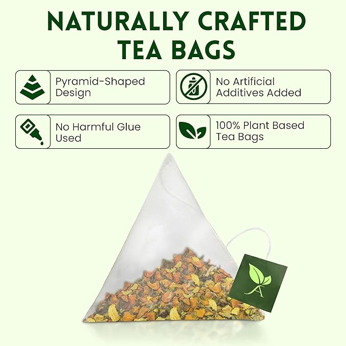 Attaya Ashwagandha Tea Bags - Ashwangandha + Turmeric Delight Tea - 35 Tea Bags -100% Herbal blend of Ashwagandha, Turmeric, Cinnamon, and Green Tea, 2.47 oz (70g)