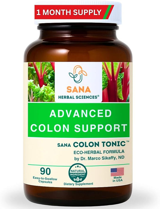 Natural Stool Softener - Safe for Daily Use, Postpartum, Pregnancy | Ultra Gut Daily Colon Cleanse, Constipation Relief for Adult and Senior Women & Men | 60 Herbal Laxative Pills | Sana Herbal