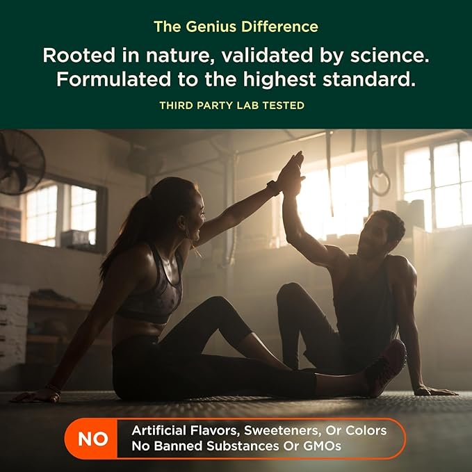 The Genius Brand Genius Mushroom - Plant-Based Supplement for Immune, Focus & Energy Support - Lion's Mane, Cordyceps & Reishi - Organic & Non-GMO - Butter Toffee - 60 Soft Chews