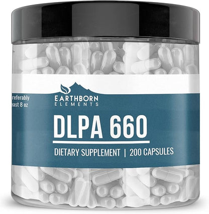 Earthborn Elements DL-Phenylalanine 200 Capsules, Pure & Undiluted, No Additives