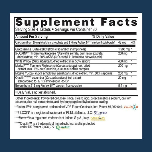 Advanced Joint Support Supplement, Relieve Joint Discomfort, Calcium, Glucosamine, 5-Loxin, Manufactured in The USA, 120 Tablets