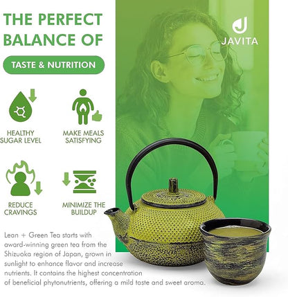 Lean + Green, Premium, 100% Japanese Matcha Green Tea, Garcinia Cambogia (as Super Citrimax) & Gymnema Sylvestre, for Weight Management, Appetite Control 24 ct - 1 Box, Javita
