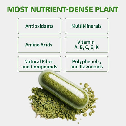 Moringa Capsules with Pure Moringa Powder | Skin Health and Immune Support | Non GMO, Gluten Free