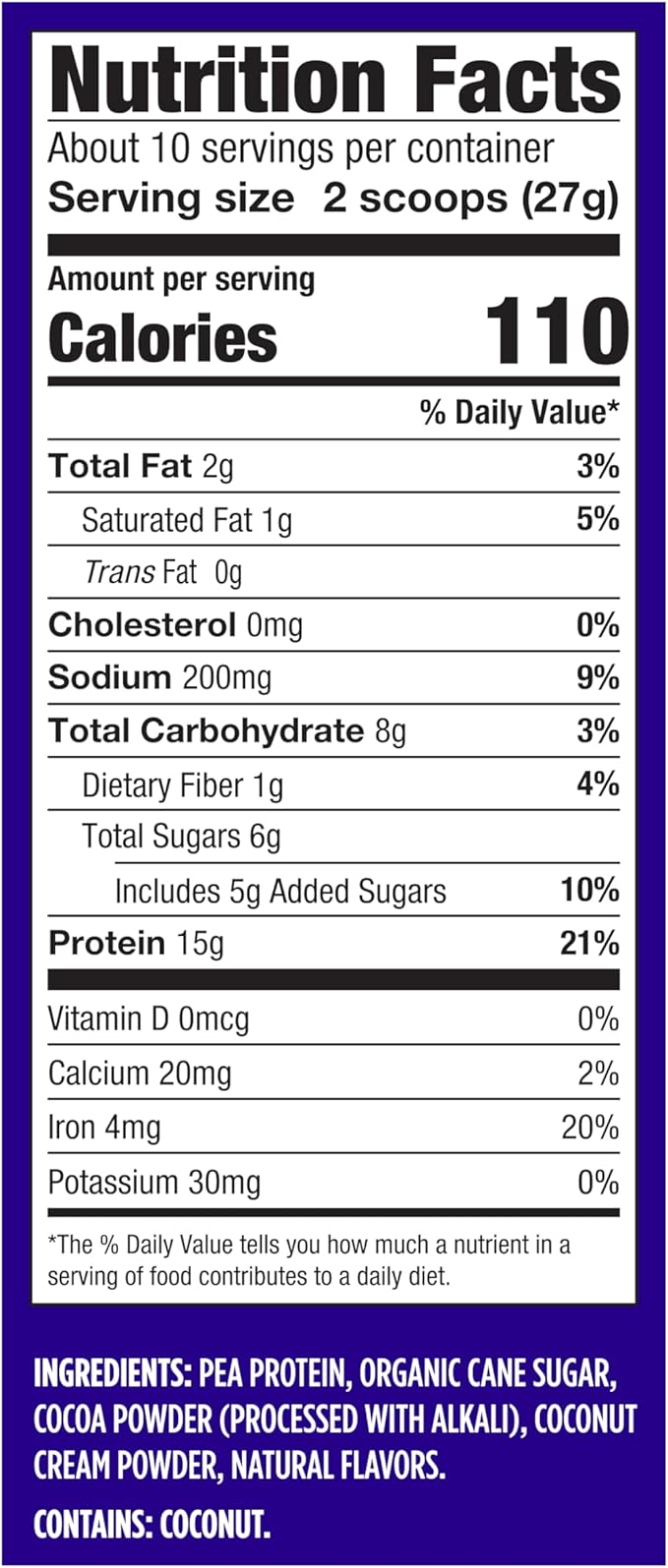 Vega Protein Made Simple - 15g Plant-Based Pea Protein, Chocolate, 10 Servings, Stevia Free, No Artificial Sweeteners or Gums, Non-GMO, Gluten Free, Dairy Free, 9.6oz (Packaging May Vary)