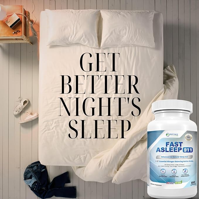 Fast Asleep 911 – Nighttime Routine Supplement with Melatonin & Goji Berries – Plant-Based, Non-Habit Forming Formula – 60 Capsules