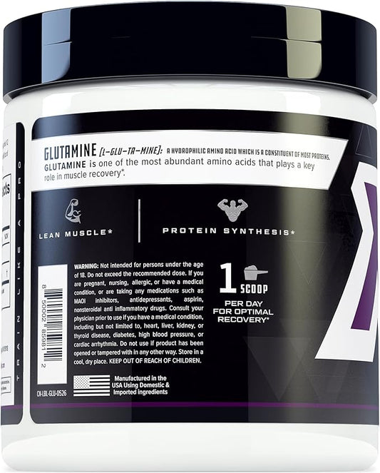 Cutler Essentials 100% Pure L-Glutamine for Enhanced Recovery, Lean Muscle Support and Improved Protein Synthesis | Unflavored, 60 Servings